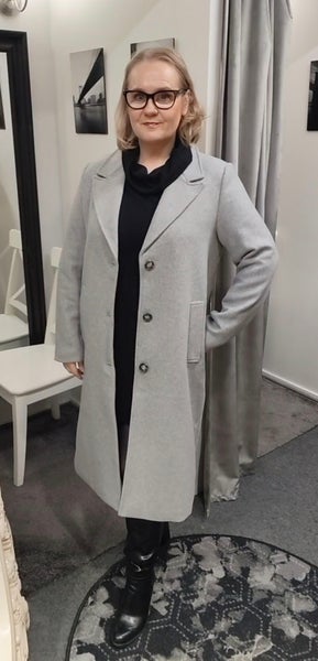 B.Copenhagen pitk&auml; villakangastakki harmaa